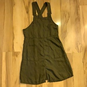 Olive green overall dress